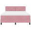LED Box Spring Bed med madras Lyserød 140 x 190 cm Fløjl