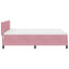 LED Box Spring Bed med madras Lyserød 140 x 200 cm Fløjl