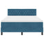 LED Box Spring Bed med hovedgærde Mørk blå 160 x 200 cm Fløjl