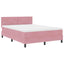 LED Box Spring Bed med madras Lyserød 160 x 200 cm Fløjl