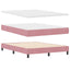 LED Box Spring Bed med madras Lyserød 160 x 200 cm Fløjl