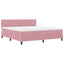 LED Box Spring Bed med hovedgærde Lyserød 180 x 200 cm Fløjl
