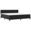 LED Box Spring Bed med hovedgærde Sort 200 x 200 cm Fløjl