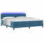 LED Box Spring Bed med hovedgærde Mørk blå 200 x 200 cm Fløjl