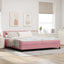LED Box Spring Bed med madras Lyserød 200 x 200 cm Fløjl