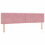 LED Box Spring Bed med madras Lyserød 200 x 200 cm Fløjl
