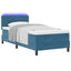 LED Box Spring Bed med hovedgærde Mørk blå 80 x 200 cm Fløjl