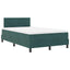 LED Box Spring Bed med hovedgærde Mørkegrøn 120 x 190 cm Fløjl