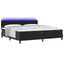 LED Box Spring Bed med hovedgærde Sort 200 x 200 cm Fløjl