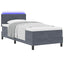 LED Box Spring Bed med hovedgærde Mørkegrå 100 x 200 cm Fløjl