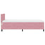 LED Box Spring Bed med hovedgærde Lyserød 100 x 200 cm Fløjl