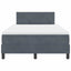 LED Box Spring Bed med hovedgærde Mørkegrå 120 x 190 cm Fløjl