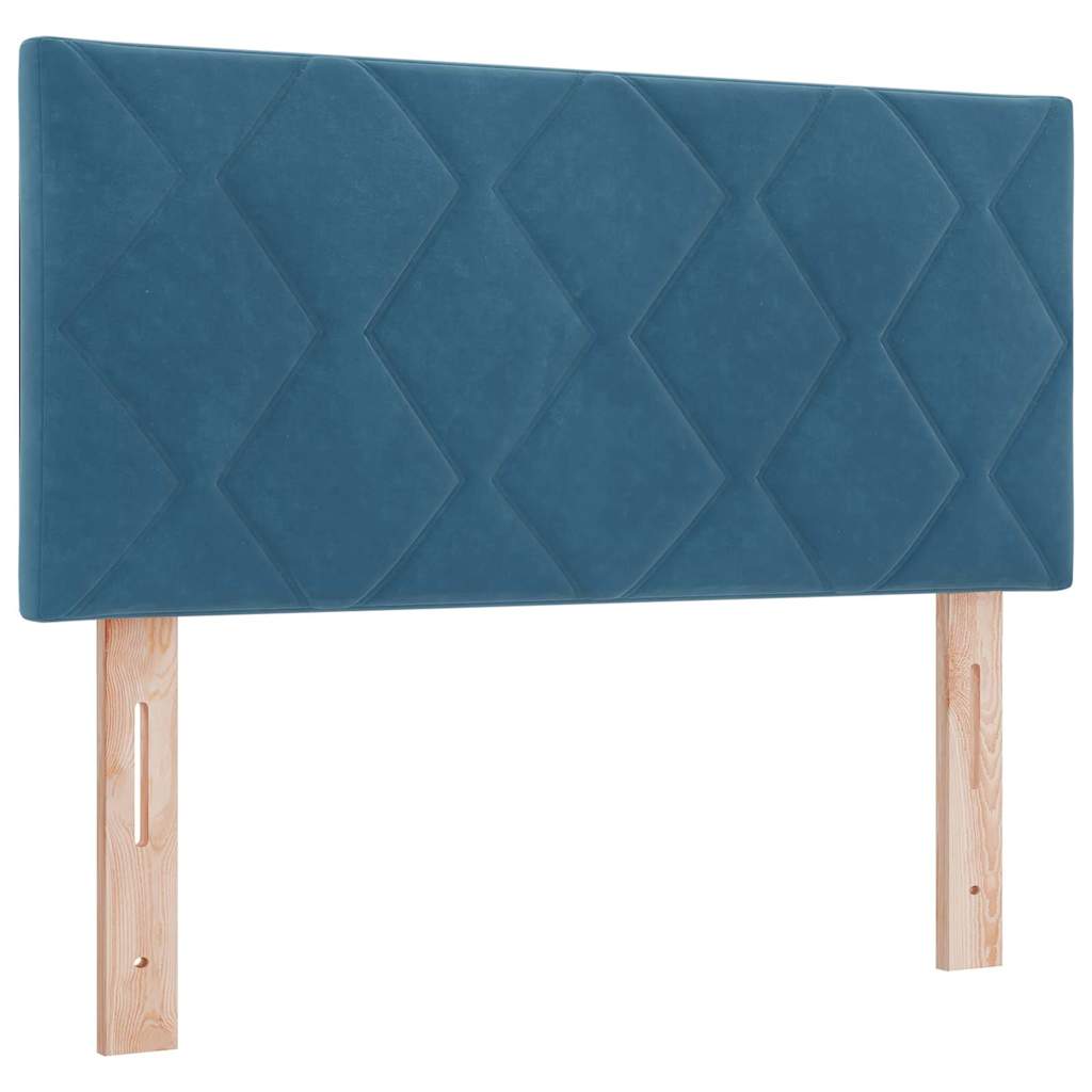 LED Box Spring Bed med hovedgærde Mørk blå 120 x 200 cm Fløjl