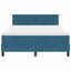 LED Box Spring Bed med hovedgærde Mørk blå 140 x 190 cm Fløjl