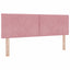 LED Box Spring Bed med hovedgærde Lyserød 140 x 190 cm Fløjl