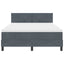 LED Box Spring Bed med hovedgærde Mørkegrå 140 x 200 cm Fløjl