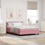 LED Box Spring Bed med hovedgærde Lyserød 140 x 200 cm Fløjl