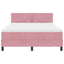 LED Box Spring Bed med hovedgærde Lyserød 140 x 200 cm Fløjl