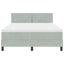 LED Box Spring Bed med hovedgærde Lysegrå 160 x 200 cm Fløjl