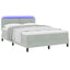 LED Box Spring Bed med hovedgærde Lysegrå 160 x 200 cm Fløjl