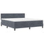 LED Box Spring Bed med hovedgærde Mørkegrå 180 x 200 cm Fløjl