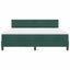 LED Box Spring Bed med hovedgærde Mørkegrøn 180 x 200 cm Fløjl