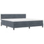 LED Box Spring Bed med hovedgærde Mørkegrå 200 x 200 cm Fløjl