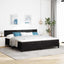 LED Box Spring Bed med hovedgærde Sort 200 x 200 cm Fløjl