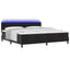 LED Box Spring Bed med hovedgærde Sort 200 x 200 cm Fløjl