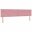LED Box Spring Bed med hovedgærde Lyserød 200 x 200 cm Fløjl