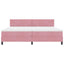 LED Box Spring Bed med hovedgærde Lyserød 200 x 200 cm Fløjl