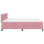 LED Box Spring Bed med hovedgærde Lyserød 200 x 200 cm Fløjl