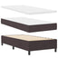 Box spring seng med LED-lysstrimler Mørkebrun 90 x 190 cm Stof