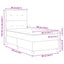 Box spring seng med LED-lysstrimler Mørkebrun 90 x 190 cm Stof
