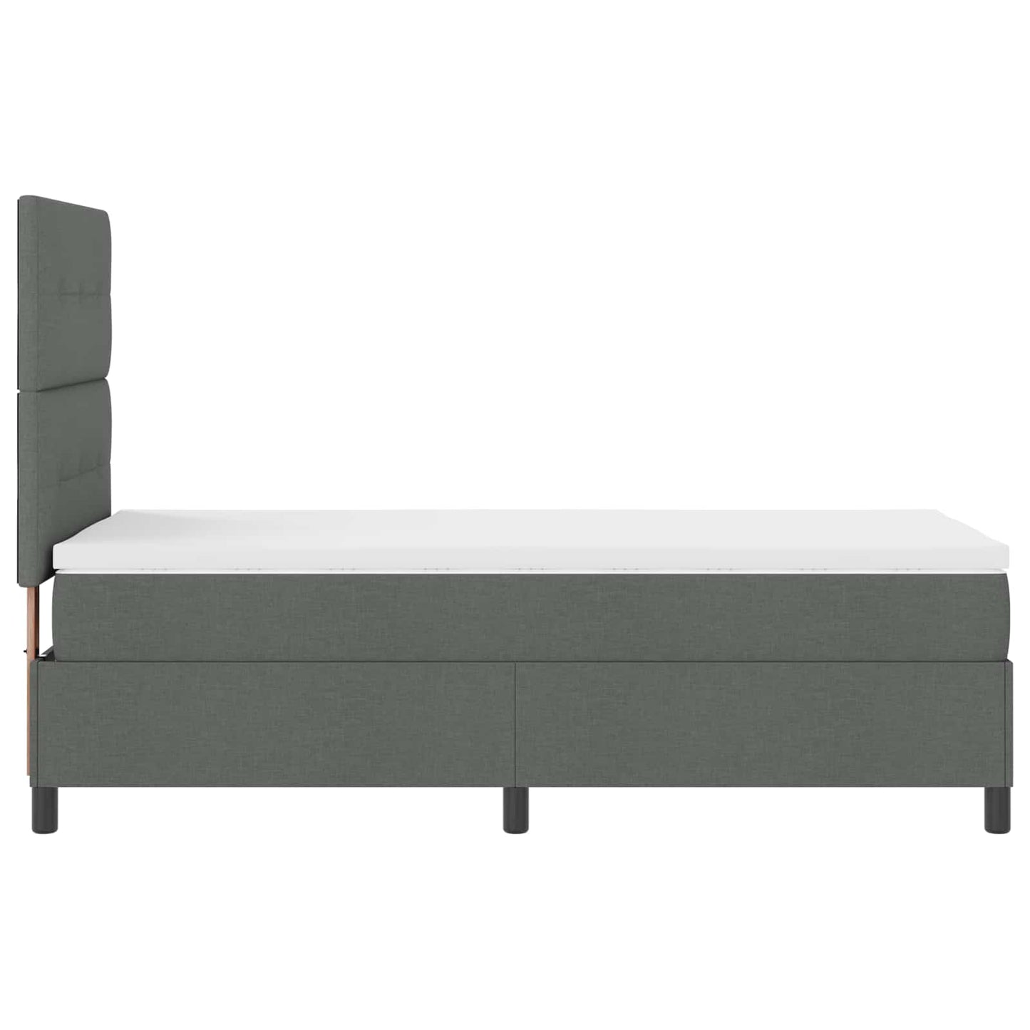 Box spring seng med LED-lysstrimler Mørkegrå 90 x 200 cm Stof