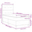 Box spring seng med LED-lysstrimler Mørkegrå 90 x 200 cm Stof