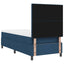 Box spring seng med LED-lysstrimler Blå 90 x 200 cm Stof