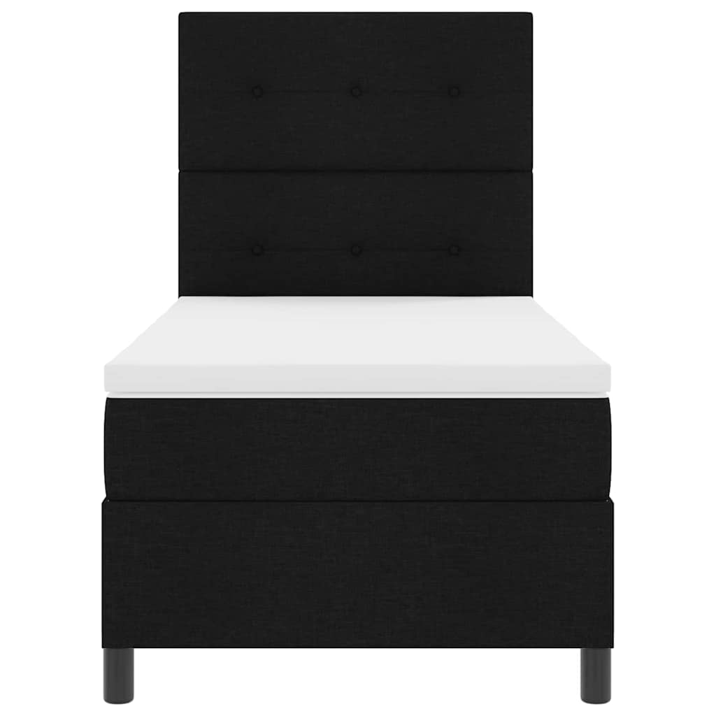 Box spring seng med LED-lysstrimler Sort 100 x 200 cm Stof