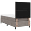 Box spring seng med LED-lysstrimler Gråbrun 100 x 200 cm Stof