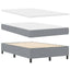 Box spring seng med LED-lysstrimler Lysegrå 120 x 190 cm Stof