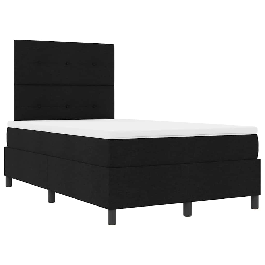 Box spring seng med LED-lysstrimler Sort 120 x 190 cm Stof