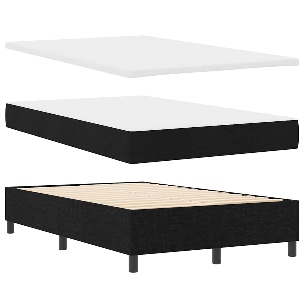 Box spring seng med LED-lysstrimler Sort 120 x 190 cm Stof