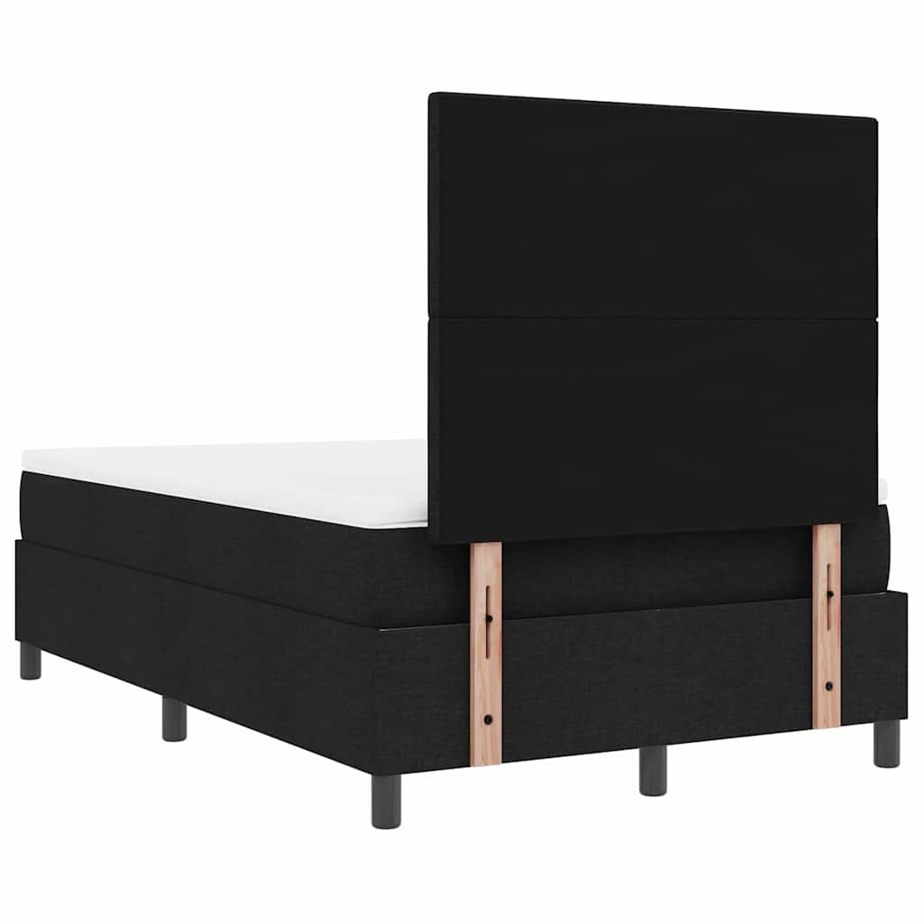Box spring seng med LED-lysstrimler Sort 120 x 190 cm Stof