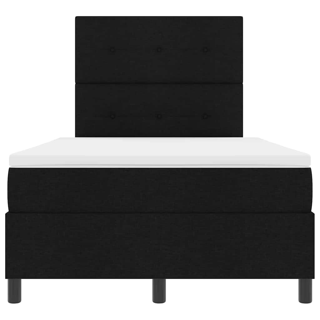 Box spring seng med LED-lysstrimler Sort 120 x 190 cm Stof