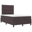 Box spring seng med LED-lysstrimler Mørkebrun 120 x 190 cm Stof