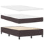 Box spring seng med LED-lysstrimler Mørkebrun 120 x 190 cm Stof