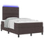 Box spring seng med LED-lysstrimler Mørkebrun 120 x 190 cm Stof