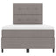 Box spring seng med LED-lysstrimler Gråbrun 120 x 190 cm Stof