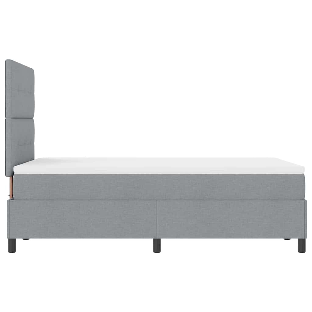 Box spring seng med LED-lysstrimler Lysegrå 120 x 200 cm Stof