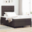 Box spring seng med LED-lysstrimler Mørkebrun 120 x 200 cm Stof